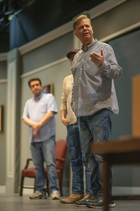 James Jackson practices his lines in a run-through of the Beaumont Community Players upcoming production ‘Harvey,’ Thursday, at the Betty Greenberg Center. UP photo by Noah Dawlearn