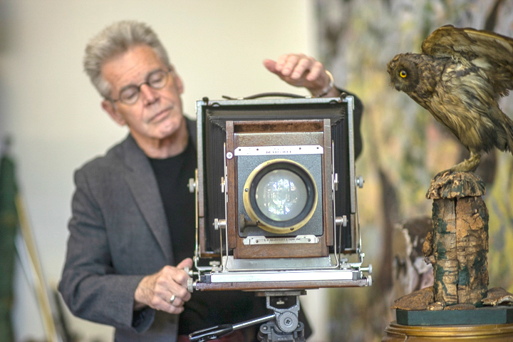 Carter, uses his Deardorff camera from the 1950s that he used to create most of his original images. UP photo by Noah Dawlearn