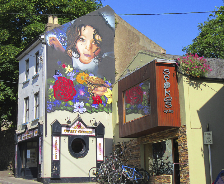One of the large murals that adorn the walls around Waterford, Ireland. UP photo by Susan Salvo
