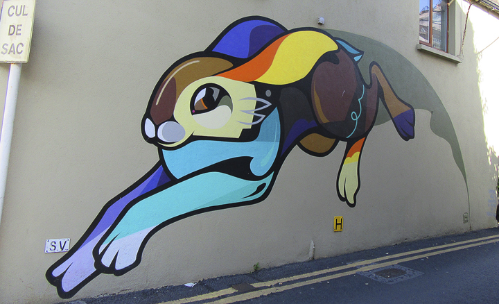 One of the large murals that adorn the walls around Waterford, Ireland. UP photo by Susan Salvo