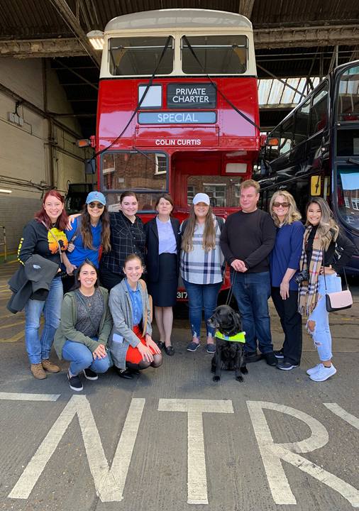 Walker joined members of Lamar University's study abroad program to discuss accessibility programs on the town's buses. UP photo by Claire Robertson
