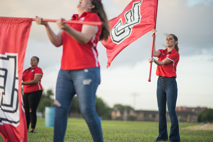 Students cheers at Lamar University's Homecoming Pep Rally and Bonfire, Sept. 27. UP photo by Noah Dawlearn