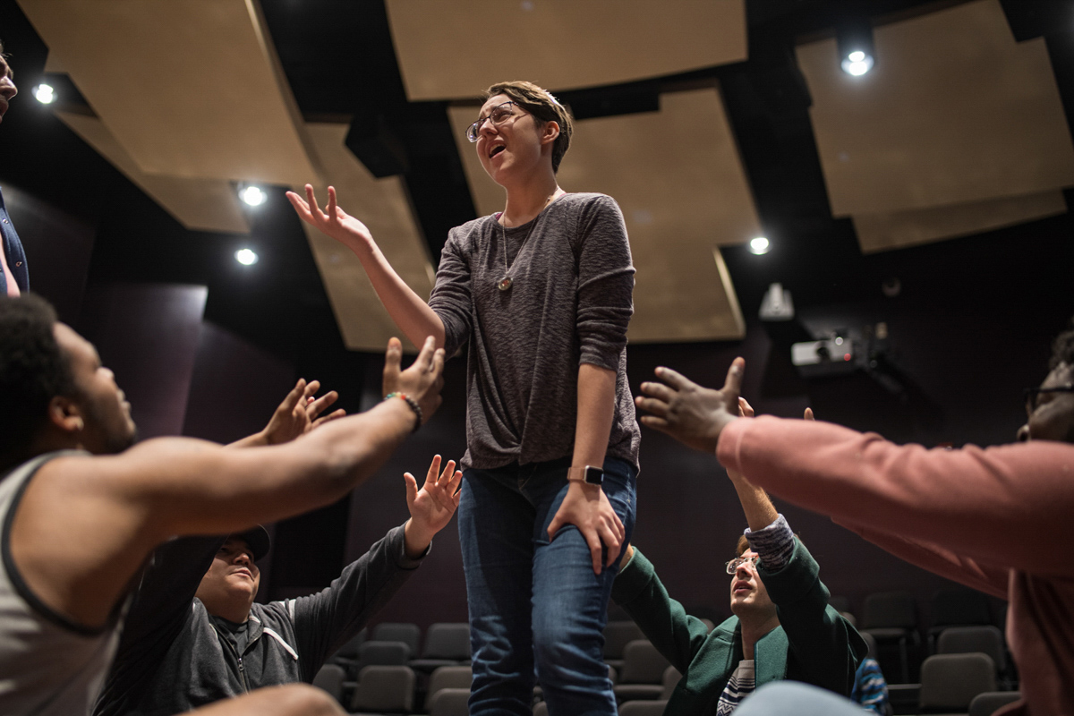 Lamar University students rehearse on Nov. 4 for an upcoming opera production in the Rothwell Recital Hall, Nov. 8-9.