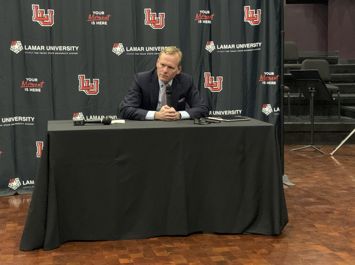 John Dickerson speaks to local media about journalism, Monday, Rothwell Recital Hall. UP photo by Olivia Malick
