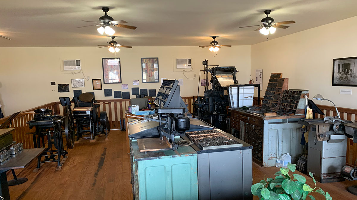 The Lamb's print exhibit at the Spindletop-Gladys City Boomtown Museum.