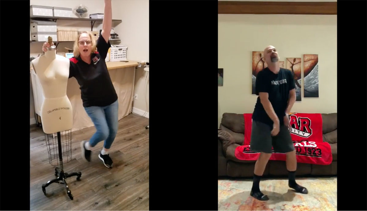 A screen shot of LU students and staff's "Social Dis-Dancing" video.