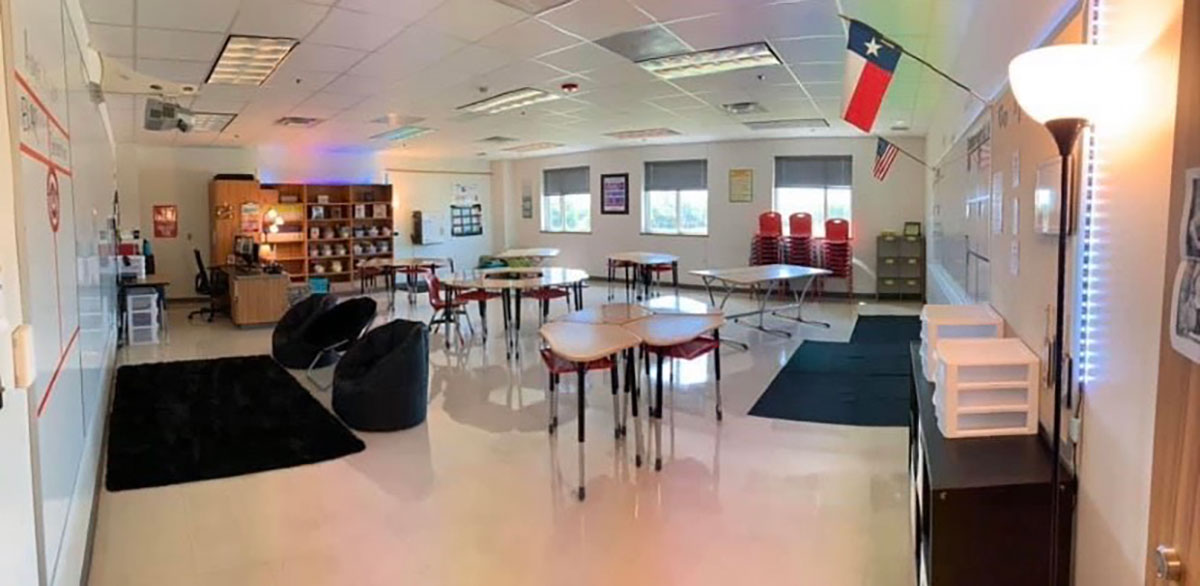 Sam Tijerina's empty classroom.