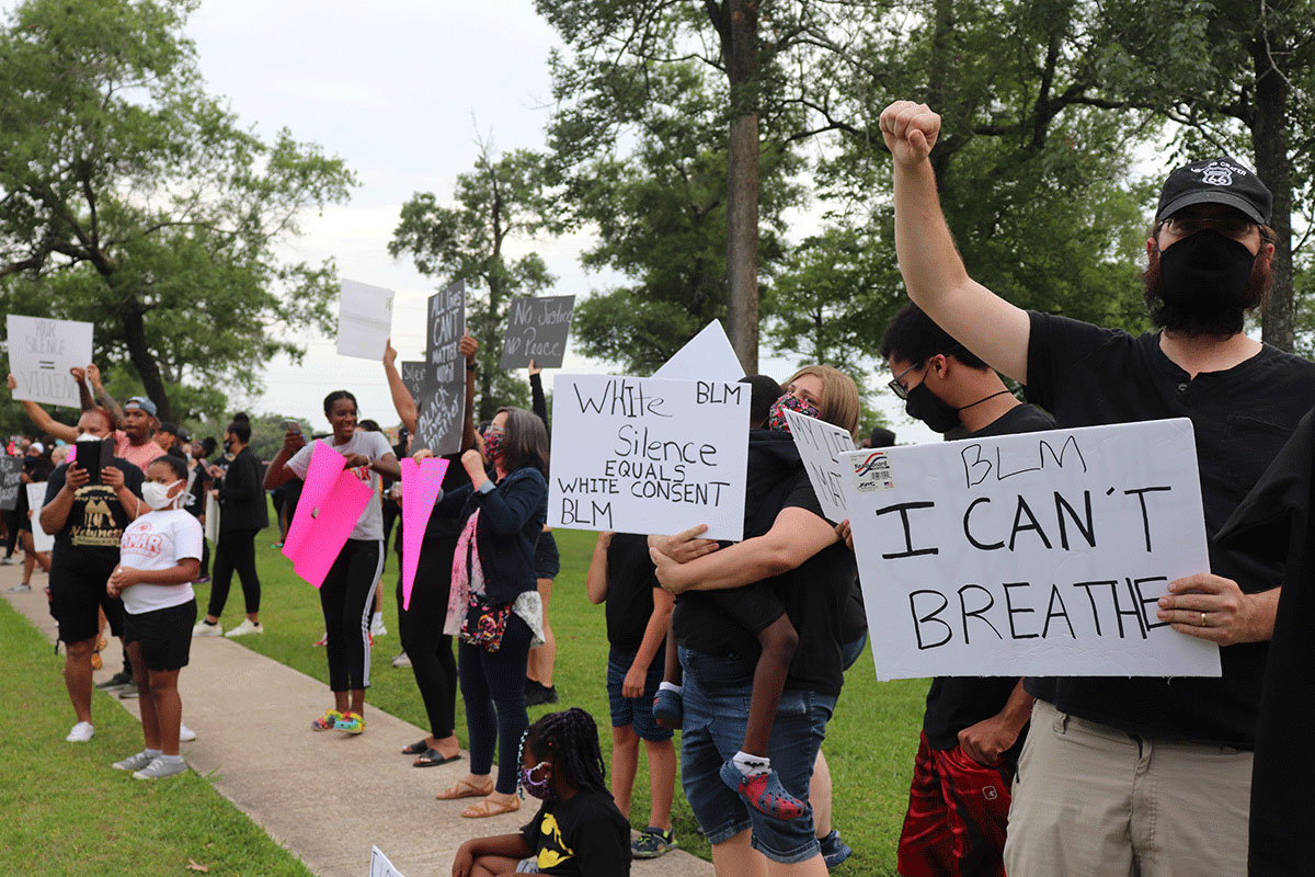 Protesters gather at Rogers Park in Beaumont, June 1, in support of George Floyd.