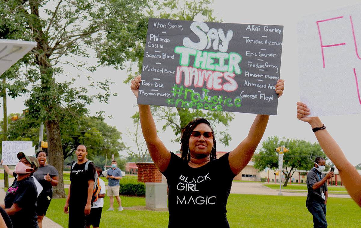 Protesters gather at Rogers Park in Beaumont, June 1, in support of George Floyd.