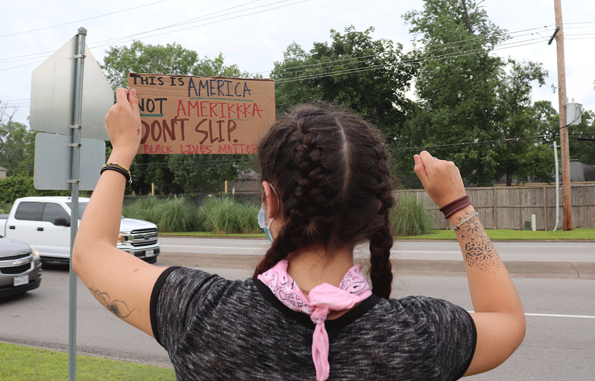 Protesters gather at Rogers Park in Beaumont, June 1, in support of George Floyd.