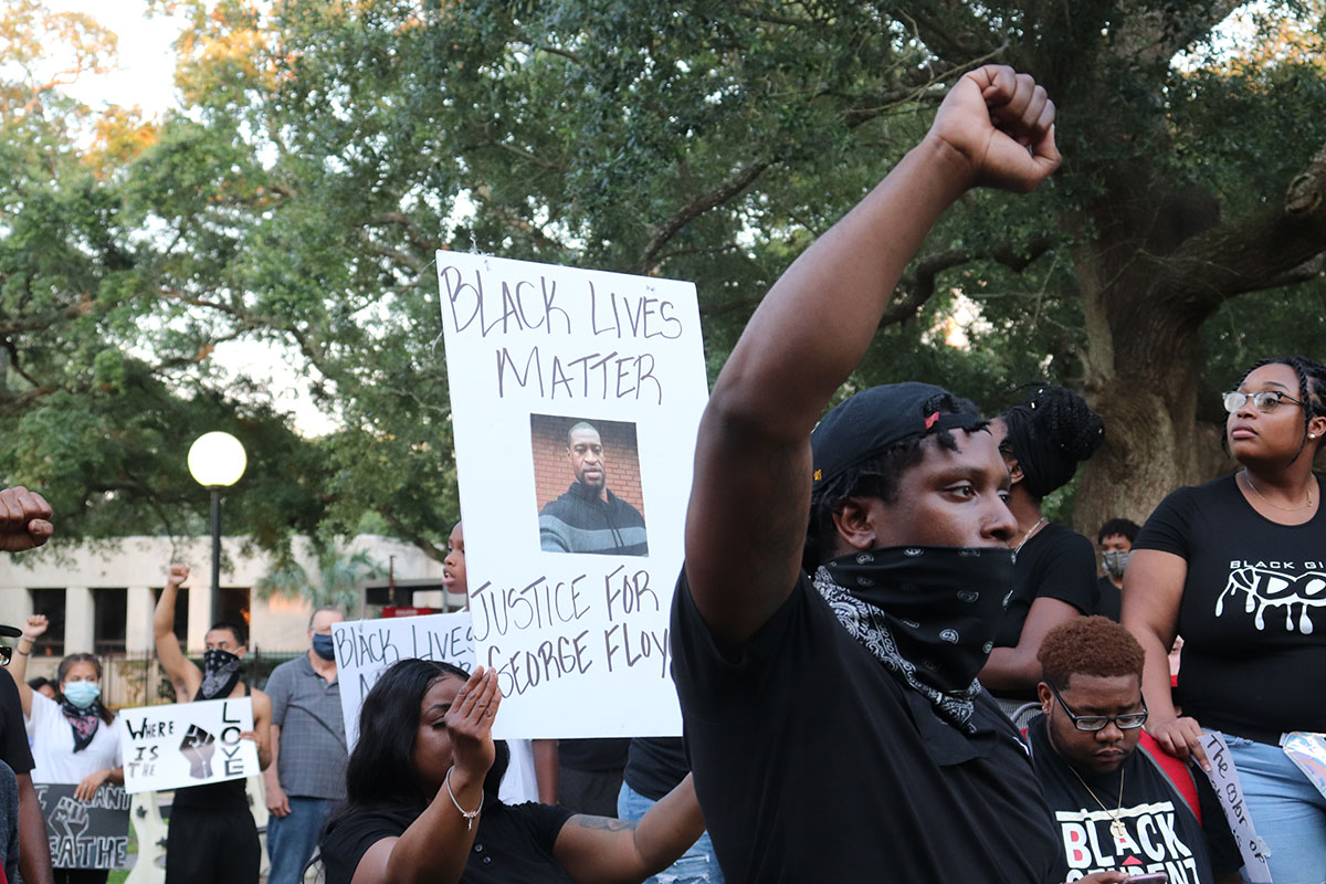 Protesters march in Port Arthur, June 2.