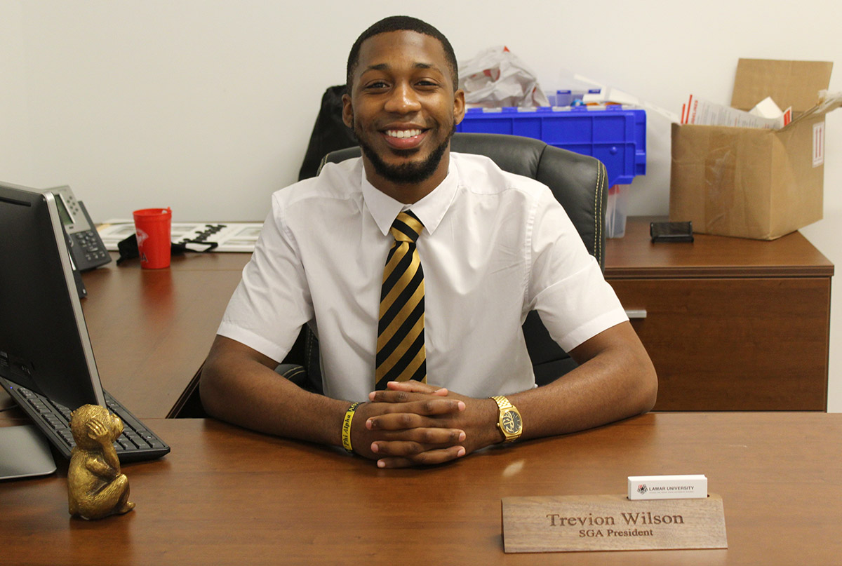 SGA president Trevion Wilson said he's ready to represent students at Lamar, regardless of background. UP photo by Olivia Malick