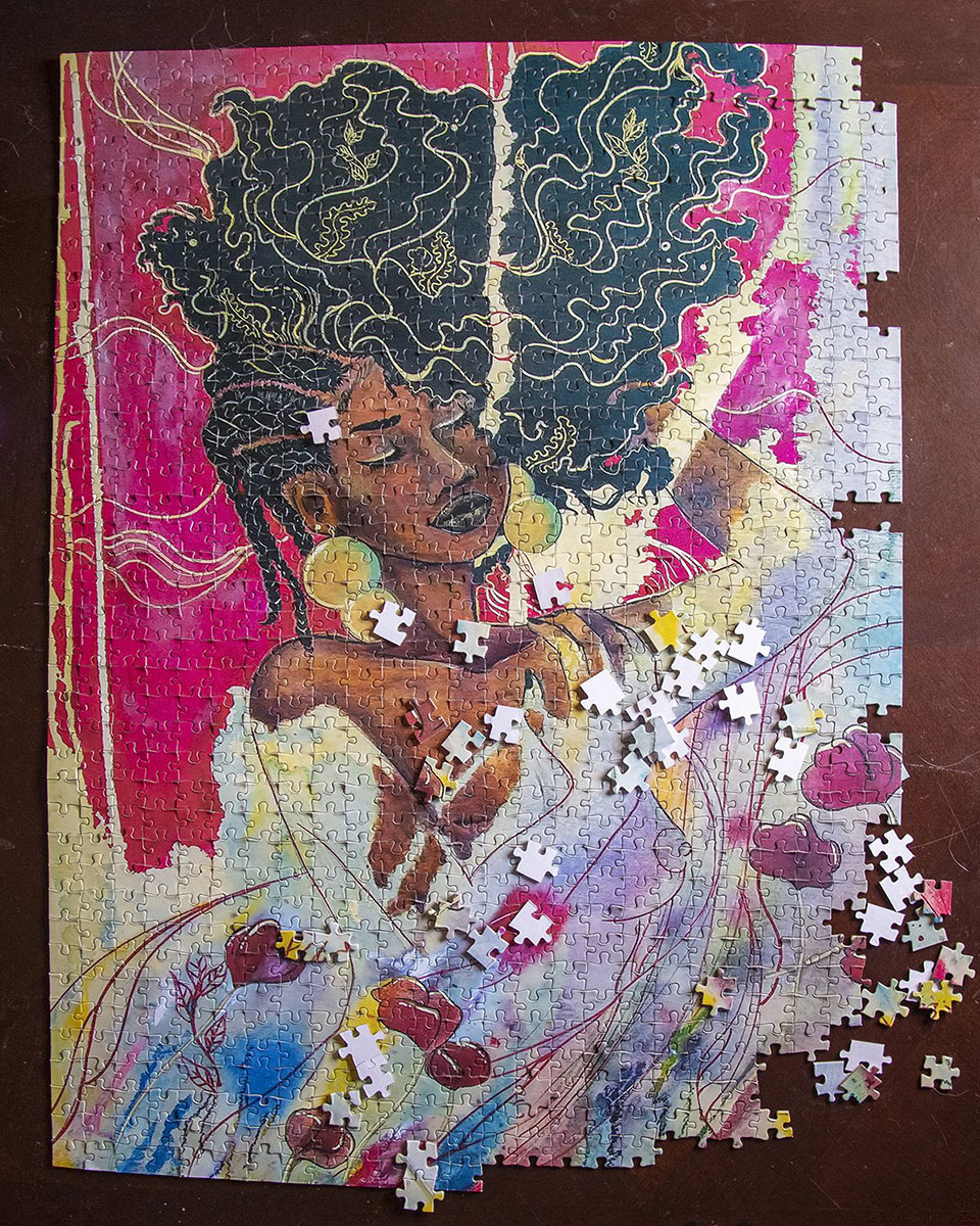 A Puzzkes of Color jigsaw featuring an image by Kwanzaa Edwards.