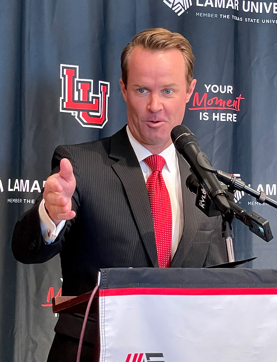 Texas House of Representatives Speaker Dade Phelan announced $17 million in "equity funding" for Lamar University, Sept. 23. UP photo by Olivia Malick