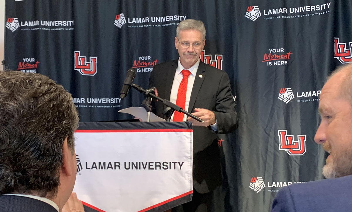 LU President Jaime Taylor announced new funding at a press conference, Sept. 23.