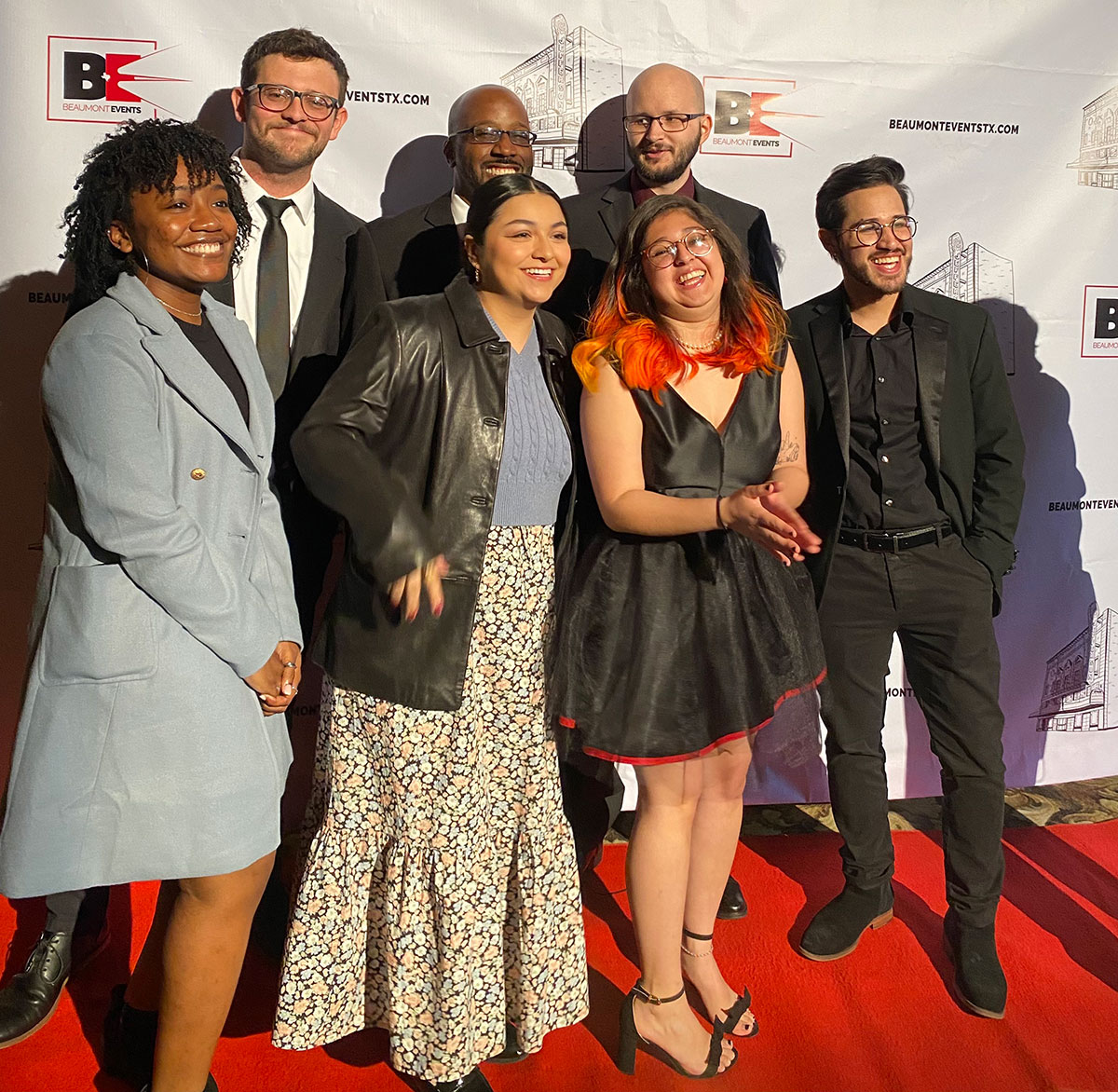 The production team of LUTV's "They Will Talk About Us: The Charlton-Pollard Story" gathered at the Jefferson Theatre for the premiere, Feb. 18. UP photo by Clarissa Hernandez