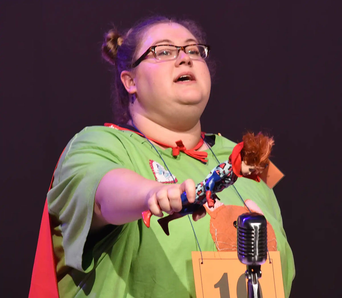 Sydney McKinley Benoit plays Leaf Coneybear for BCP's "The 25th Annual Putnam County Spelling Bee" through March 12. Courtesy photo.