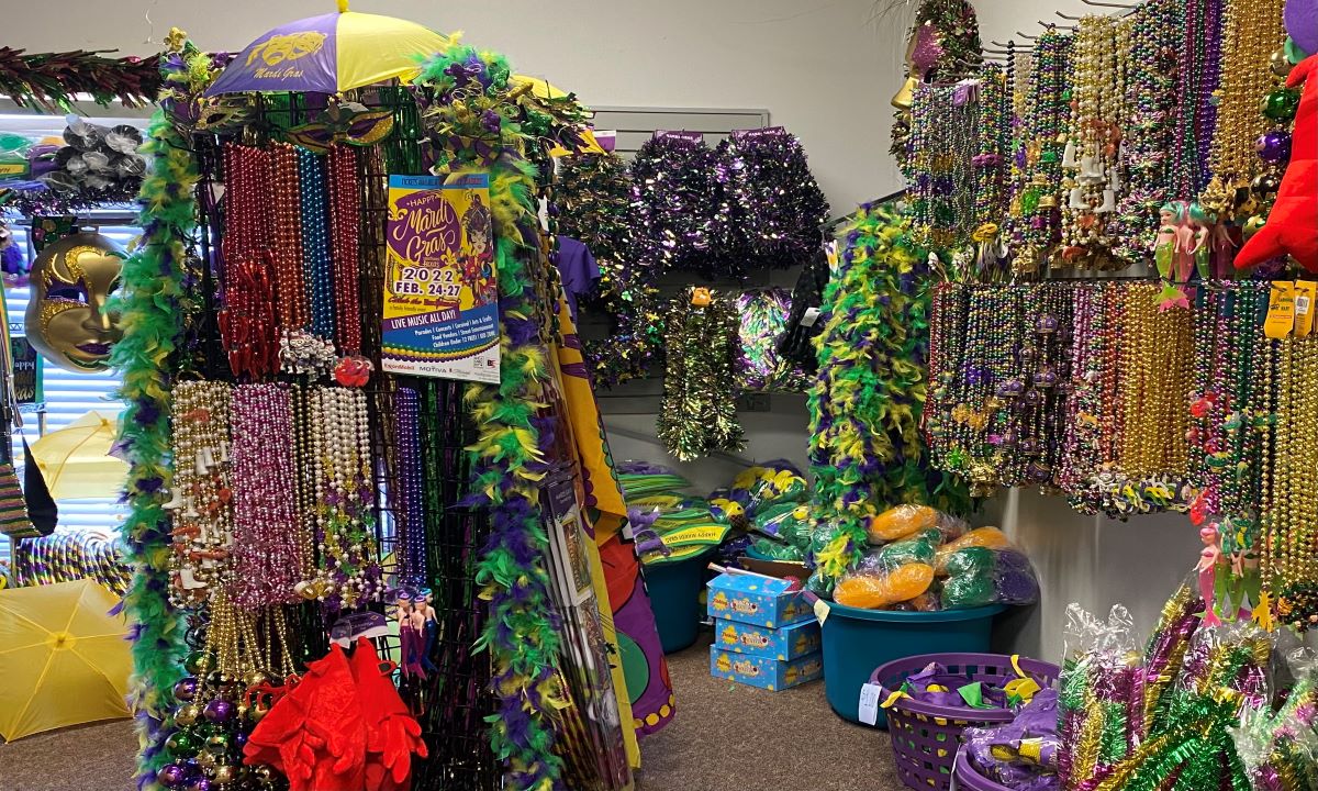 The Mardi Gras Store offers many party supplies.