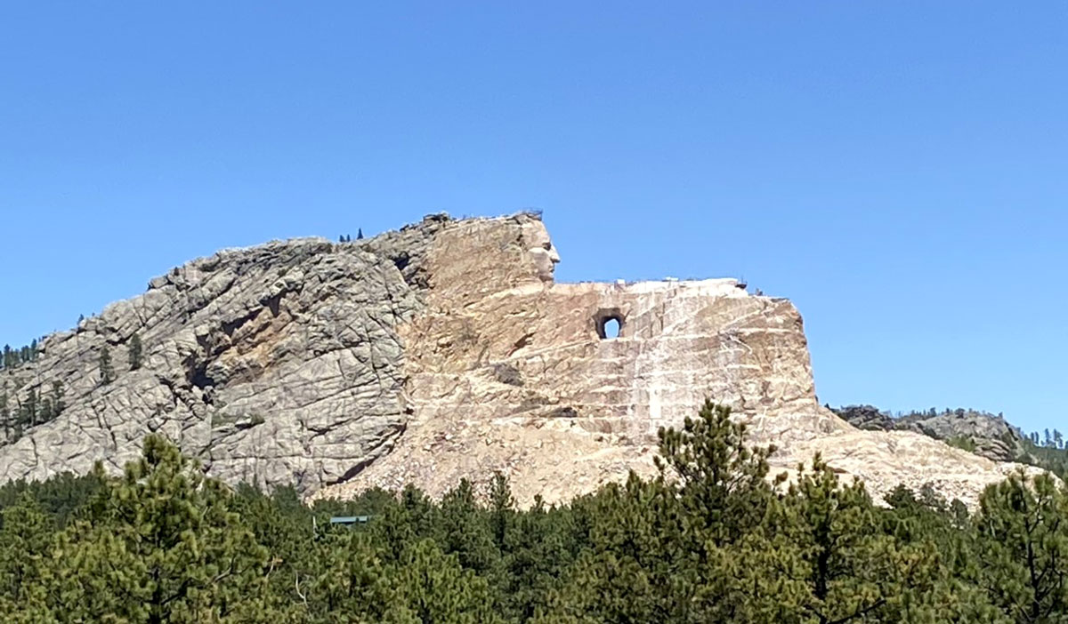 A view of the Crazy Horse mountain.