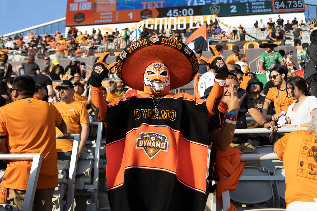 Javier Esparza (Rey Mysterio) poses for a picture during the match at PNC stadium in Houston, Oct. 9. UP photo by Brian Quijada.