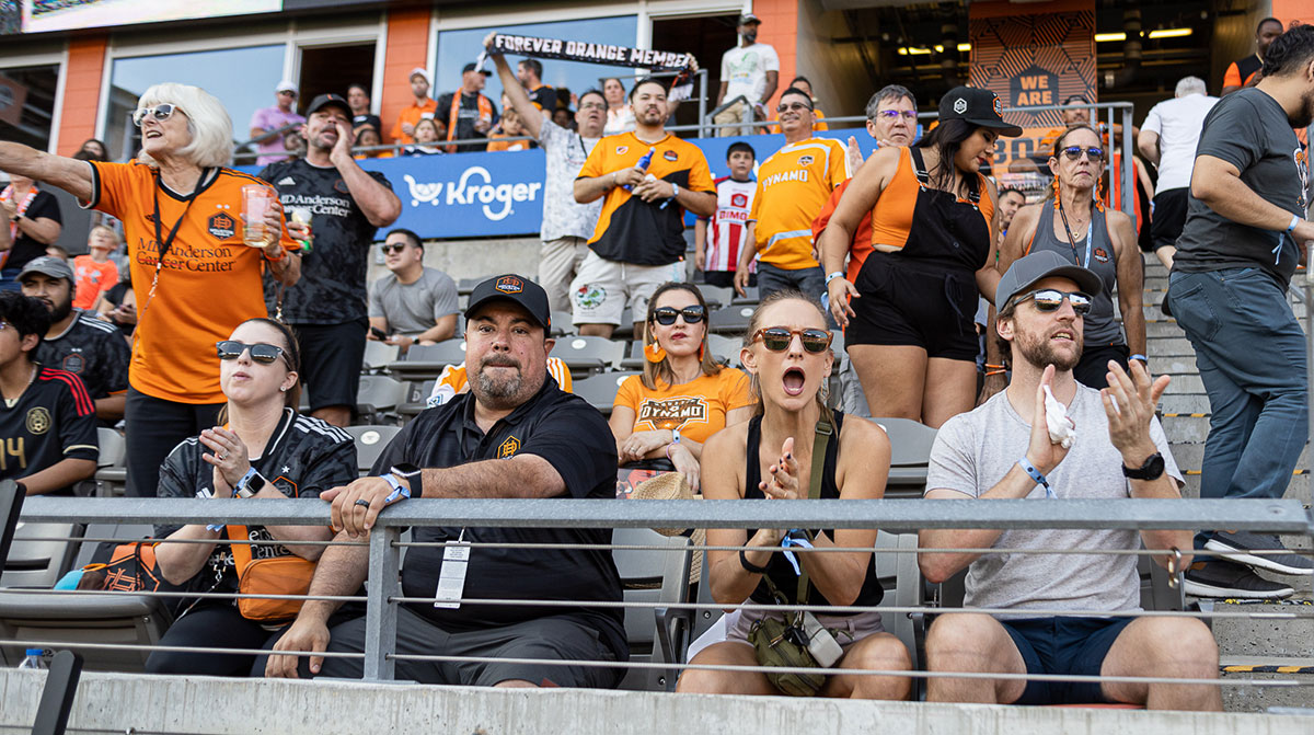 Dynamo fans cheer Hector Herrera as he enters the game at PNC stadium in Houston, Oct. 9. UP photo by Brian Quijada.