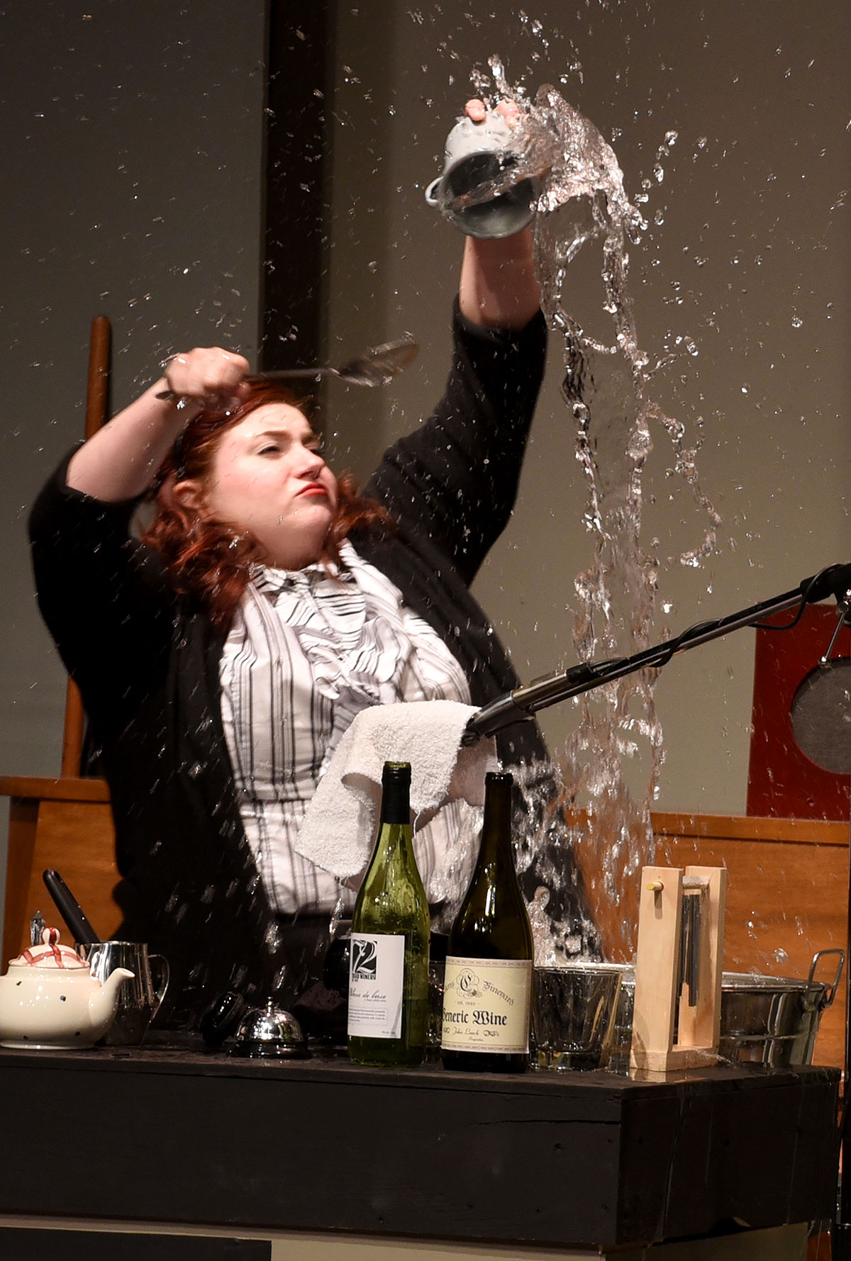 Shelby Eason plays the state manger and foley artist in in "It's A Wonderful Life: A 1940's Radio Play."