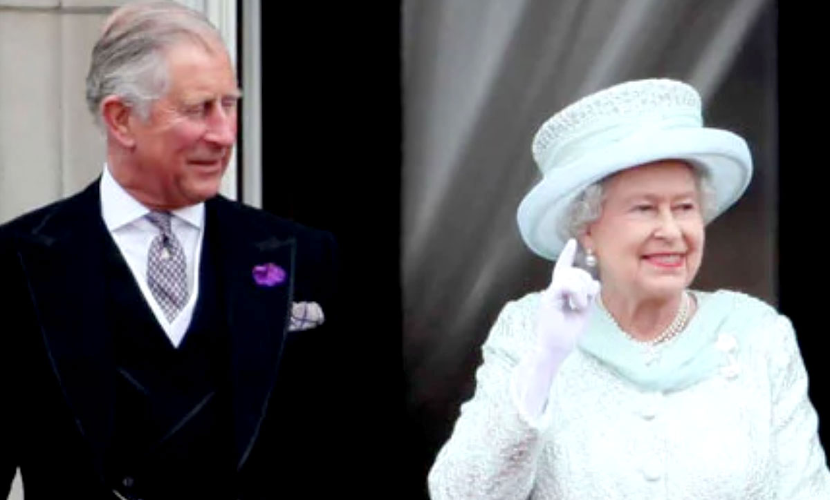 Queen Elizabeth II stands with her son Prince Charles, now King Charles III. Courtesy photo.