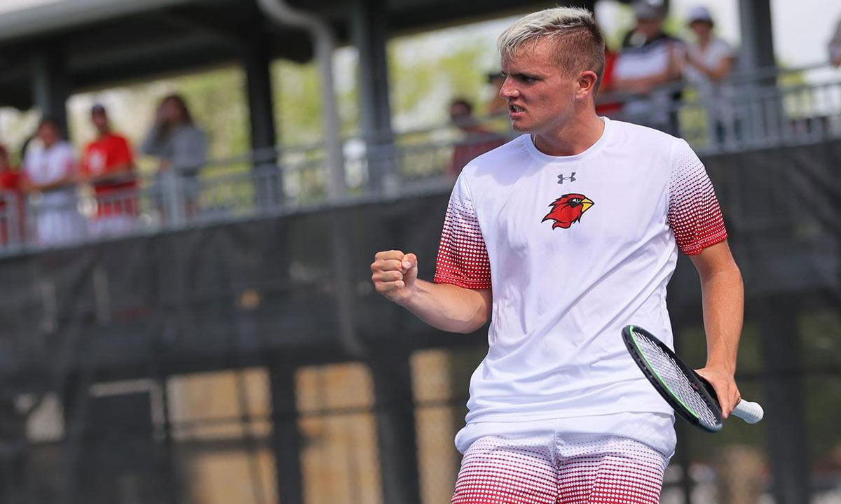 Max Amling competes at the Beaumont Municipal Tennis Complex. Image credit: Lamar Athletics