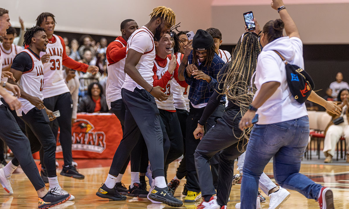 Basketball welcome fans to McDonald Mayhem tipoff party