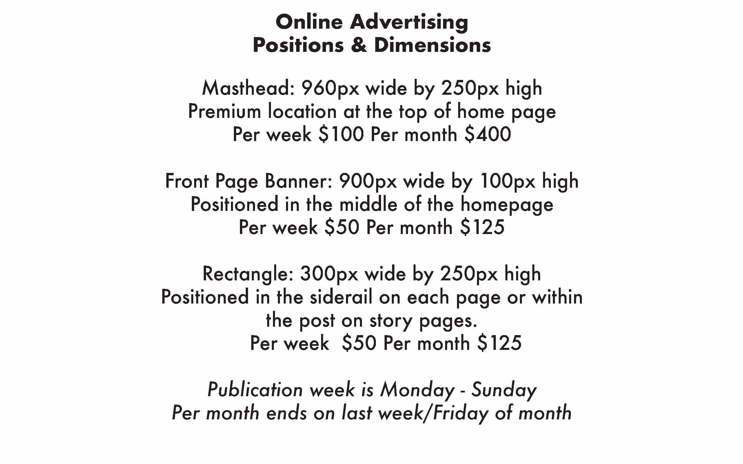 online ad rates