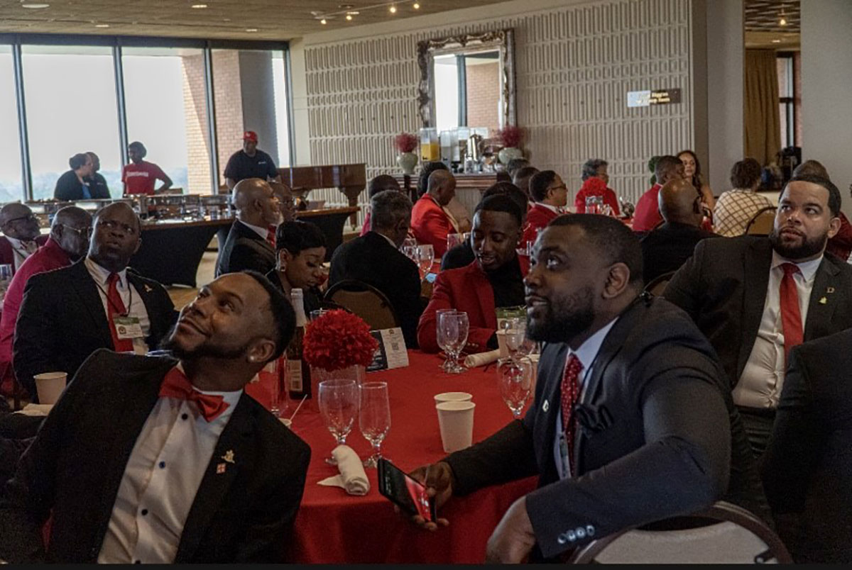 Members of Lamar's Zeta Psi Chapter celebrate the fraternity's 50th year anniversary April 15. Photo courtesy from Emmanuel Grandeza. 