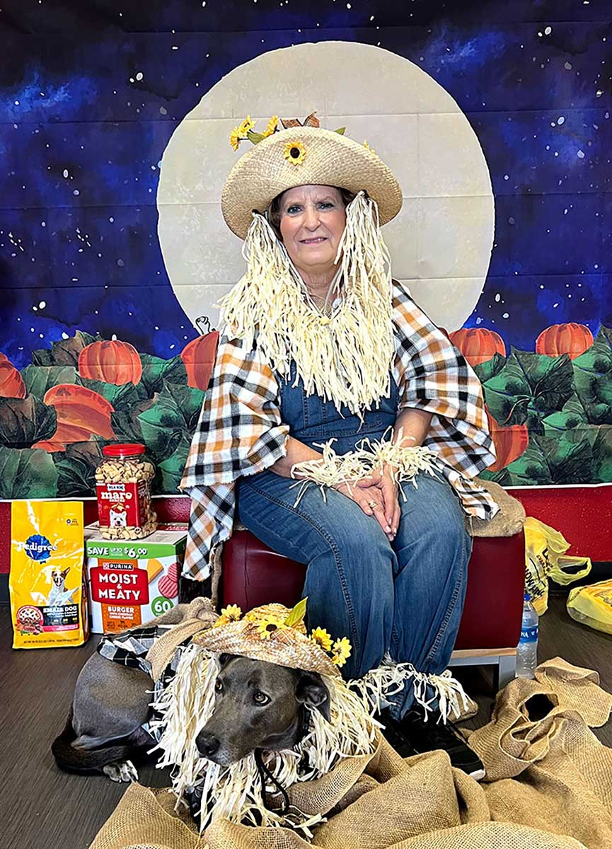 Joella and her emotional support dog, Lacy, were on hand for the AniMeals Halloween event in the Galloway Business Building, Oct. 31. UP photo by Becca Wallage