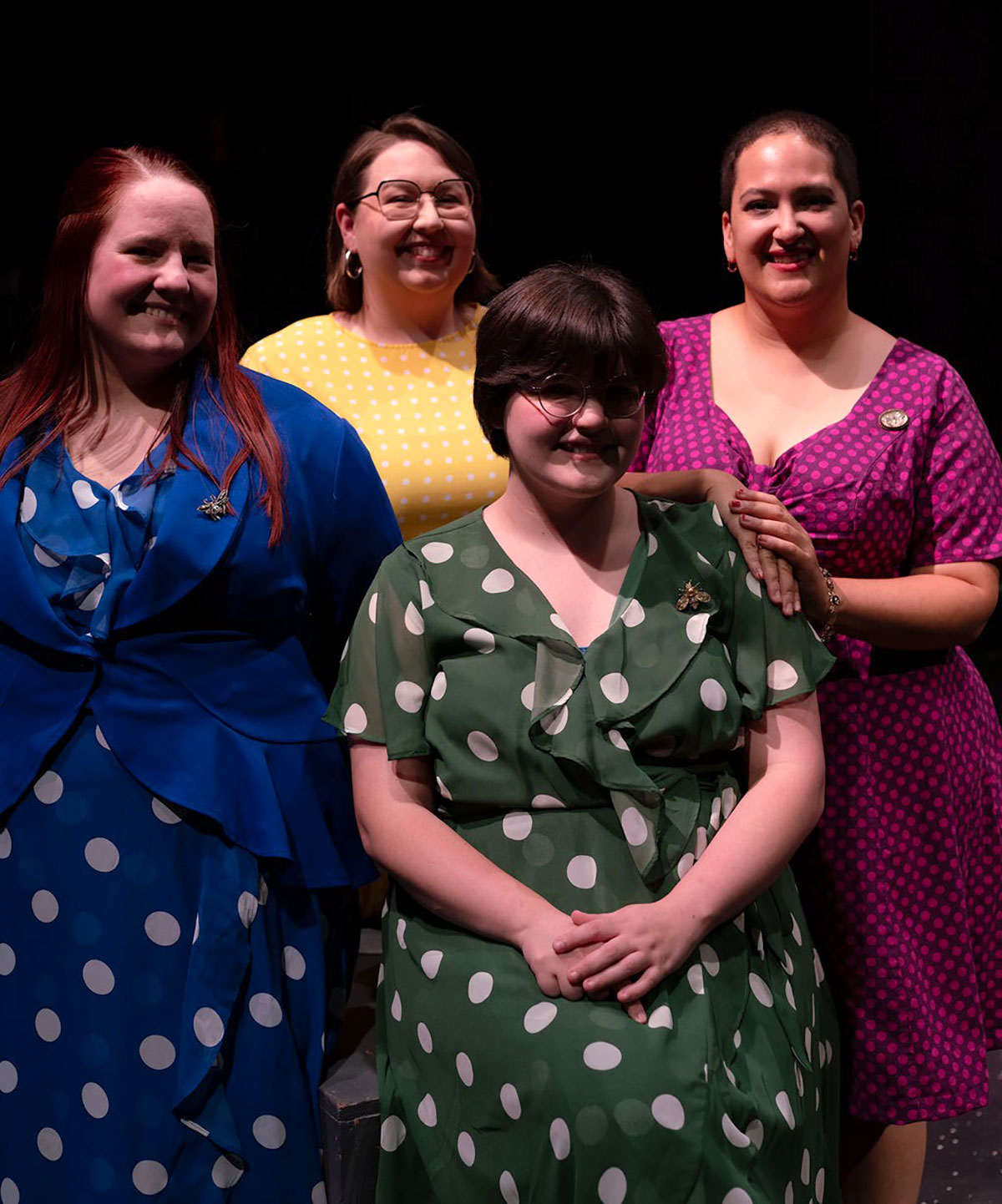 Allie Bordanges, left, Bryleigh Myers, Olivia Hayes and Julia Rodriguez play Marianne in "Constellations." Courtesy photo.