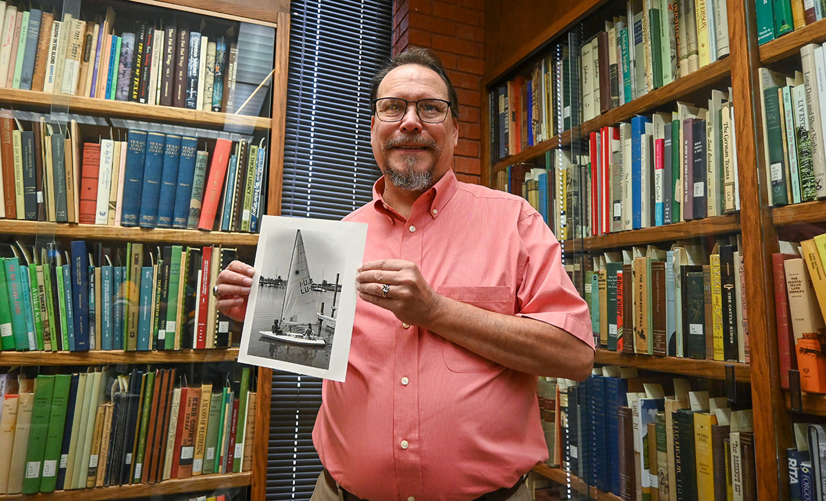 Library archivist David Worsham. UPbeat photo by Keagan Smith.